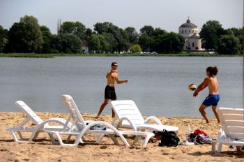 plaża nad zalewem Mrożyczka