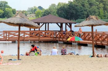 Plaża nad zalewem Mrożyczka