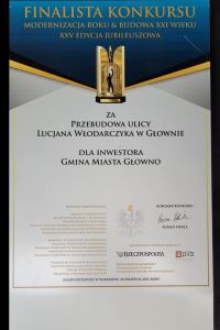 Dyplom za udział w konkursie Modernizacja Roku i Budowa XXI w.