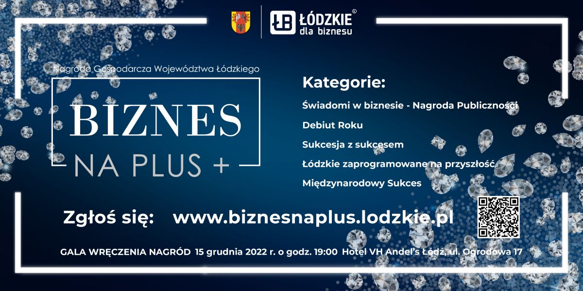 Plakat informujący o kolejnej edycji Nagrody Gospodarczej Województwa Łódzkiego 2022
