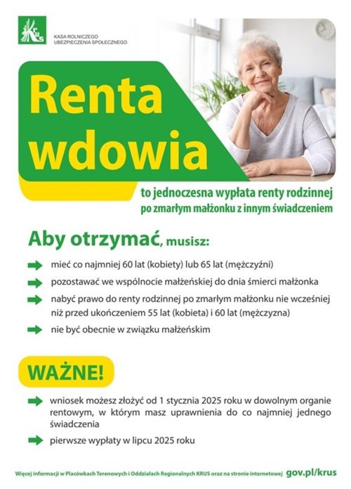 Renta wdowia - plakat informacyjny
