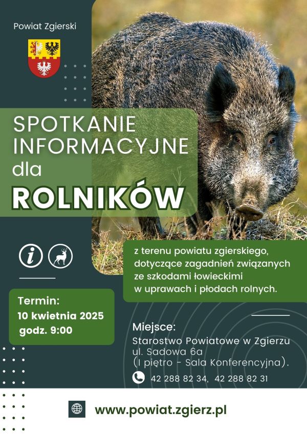 plakat informujący o spotkaniu z rolnikami