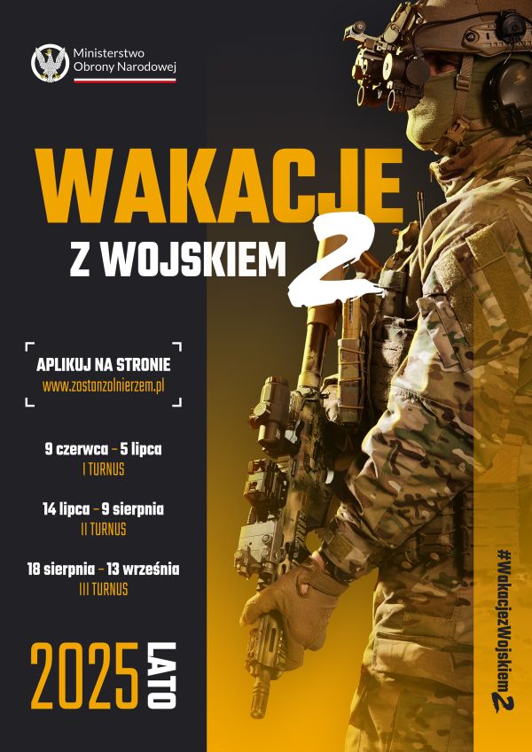 plakat akcji „Wakacje z wojskiem”
