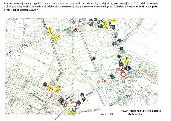 mapa objazdu