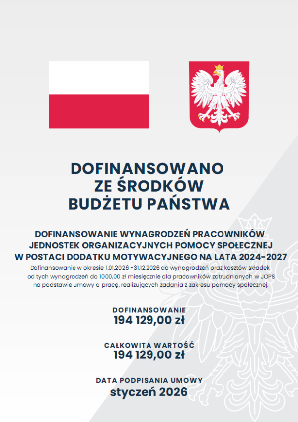 Dofinansowano ze środków budżetu Państwa