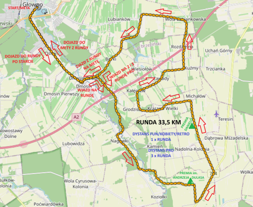 Mapa wyścigu Remo głowno Race 2026