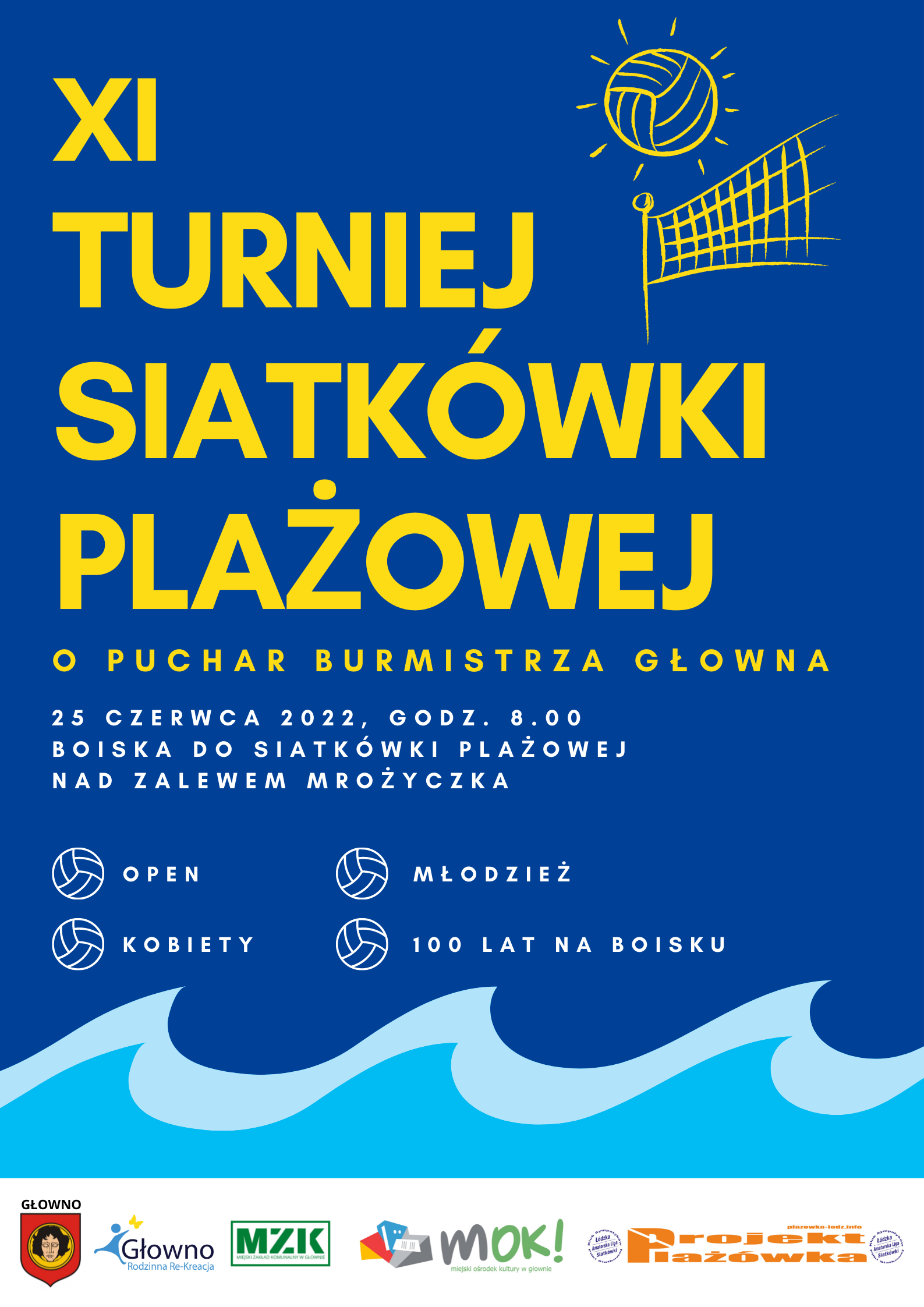XI Turniej Siatkówki Plażowej o Puchar Burmistrza Głowna - Projekt Plażówka