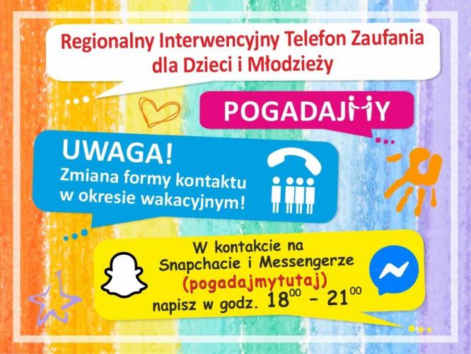 Zmiana formy funkcjonowania Regionalnego Interwencyjnego Telefonu Zaufania dla Dzieci i Młodzieży